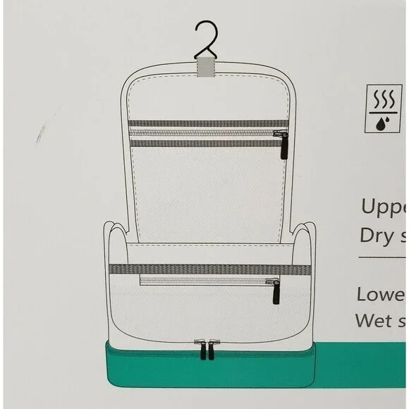 Travel Fun Travel Bag Black 9.5" x 5" wet storage compartment dry/wet separation - Picture 7 of 8